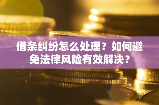 武汉借条纠纷怎么处理？如何避免法律风险有效解决？