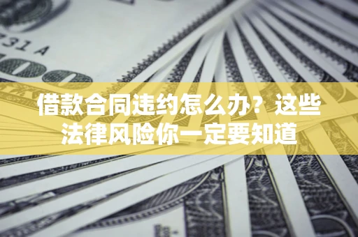 武汉借款合同违约怎么办？这些法律风险你一定要知道