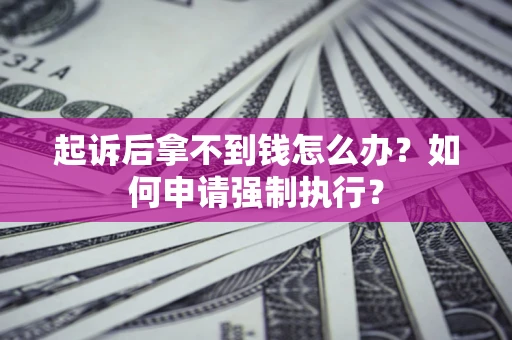武汉起诉后拿不到钱怎么办？如何申请强制执行？