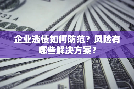 武汉企业逃债如何防范？风险有哪些解决方案？