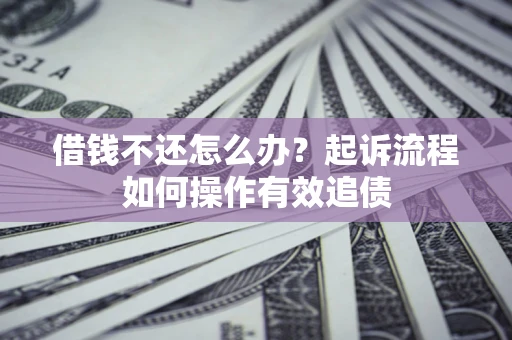 武汉借钱不还怎么办？起诉流程如何操作有效追债