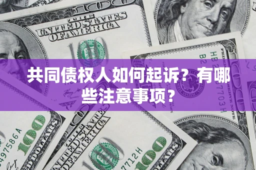 武汉共同债权人如何起诉？有哪些注意事项？